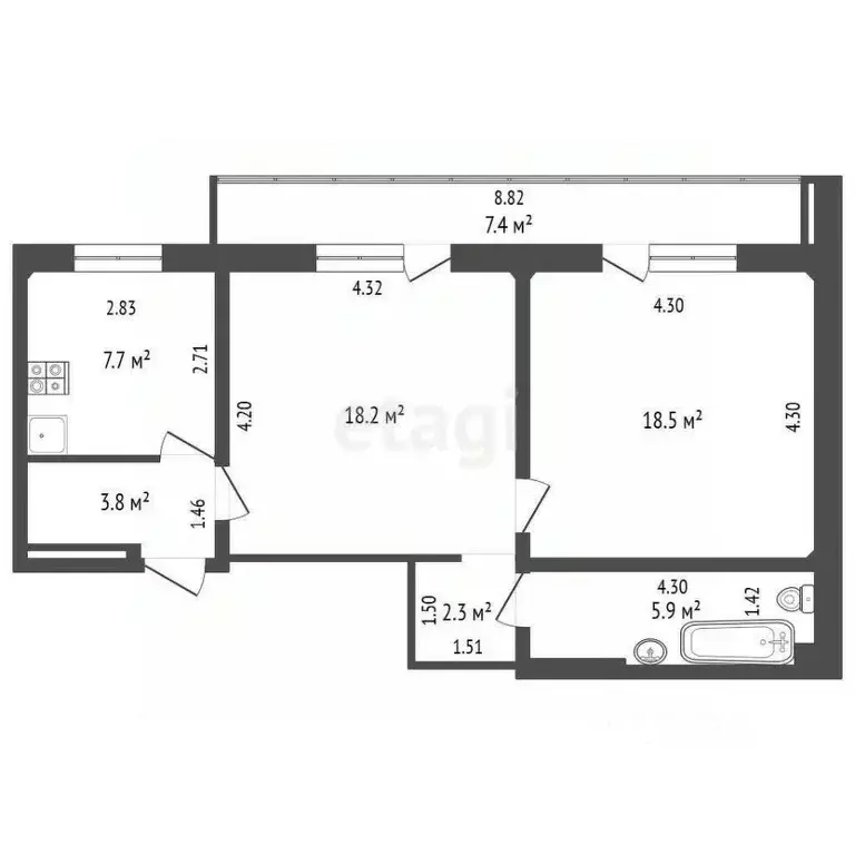 2-к кв. Свердловская область, Первоуральск муниципальный округ, пос. ... - Фото 2
