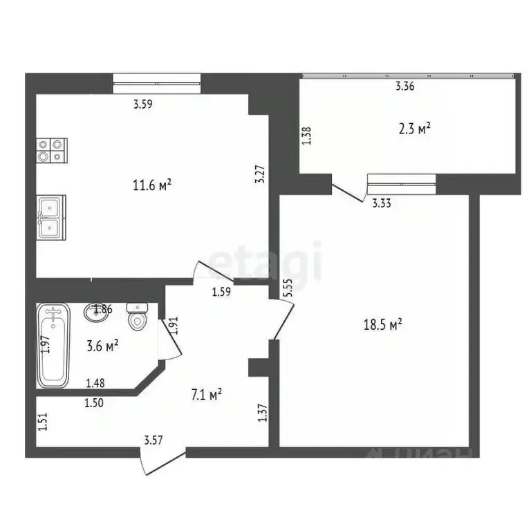 1-к кв. Забайкальский край, Чита Алданская ул., 11 (40.5 м) - Фото 2