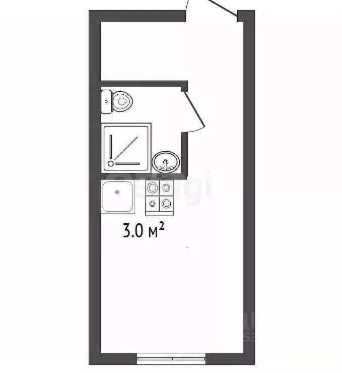 Студия Ростовская область, Ростов-на-Дону Зональный пер., 28Р (14.0 м) - Фото 1