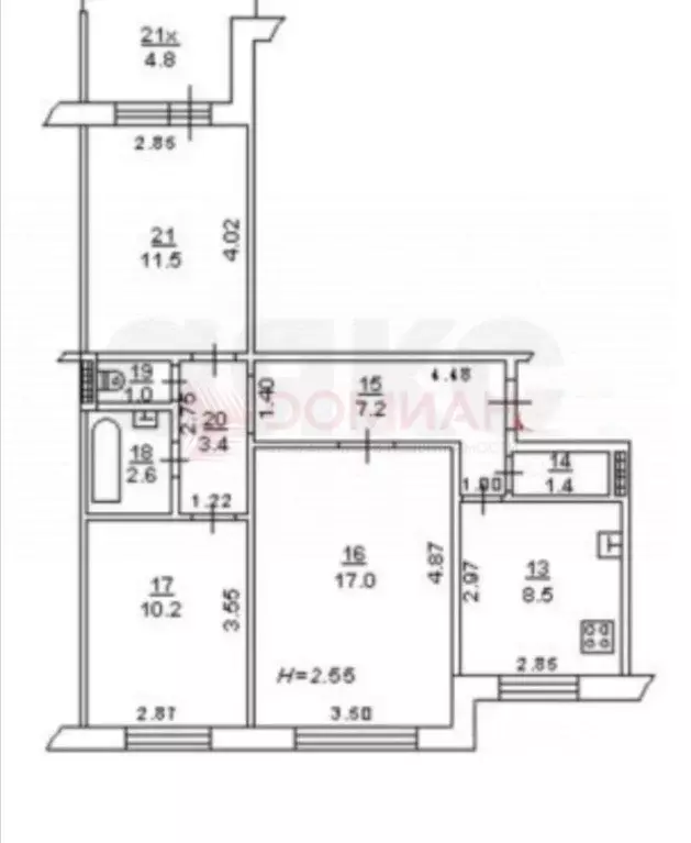3-к кв. Ростовская область, Ростов-на-Дону ул. Зорге, 25/5 (65.0 м) - Фото 1