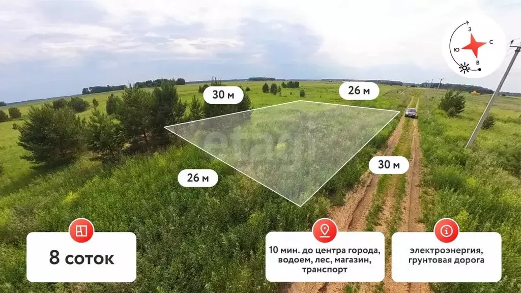 Участок в Тюменская область, Тюменский муниципальный округ, Луговое 72 ... - Фото 1