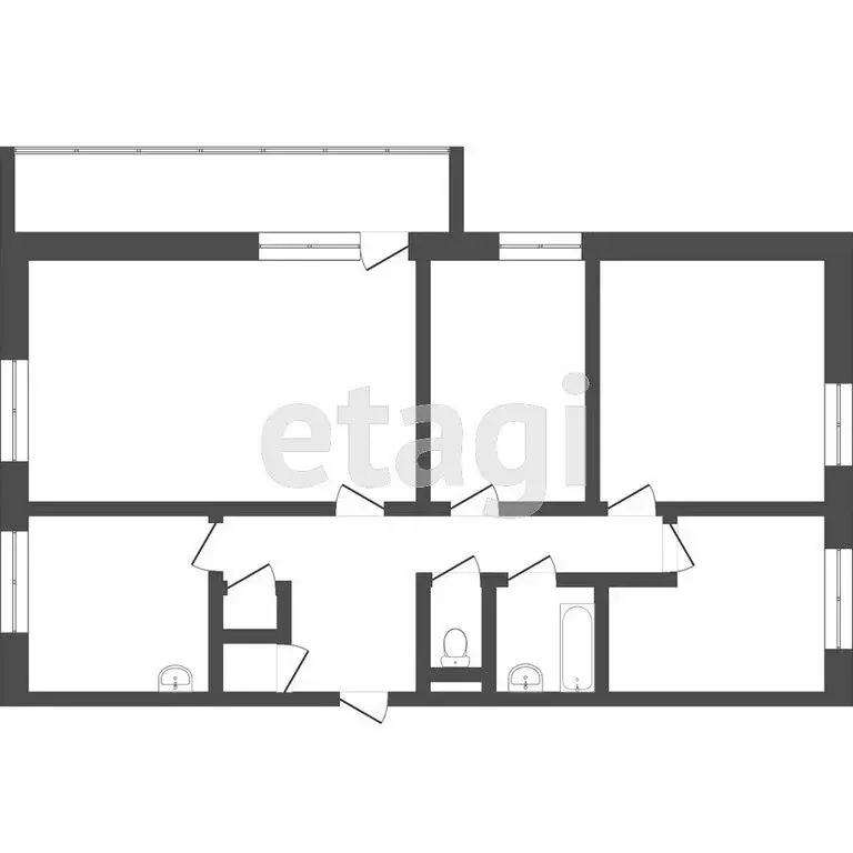 4-комнатная квартира: Томск, Рабочая улица, 45 (70 м) - Фото 1