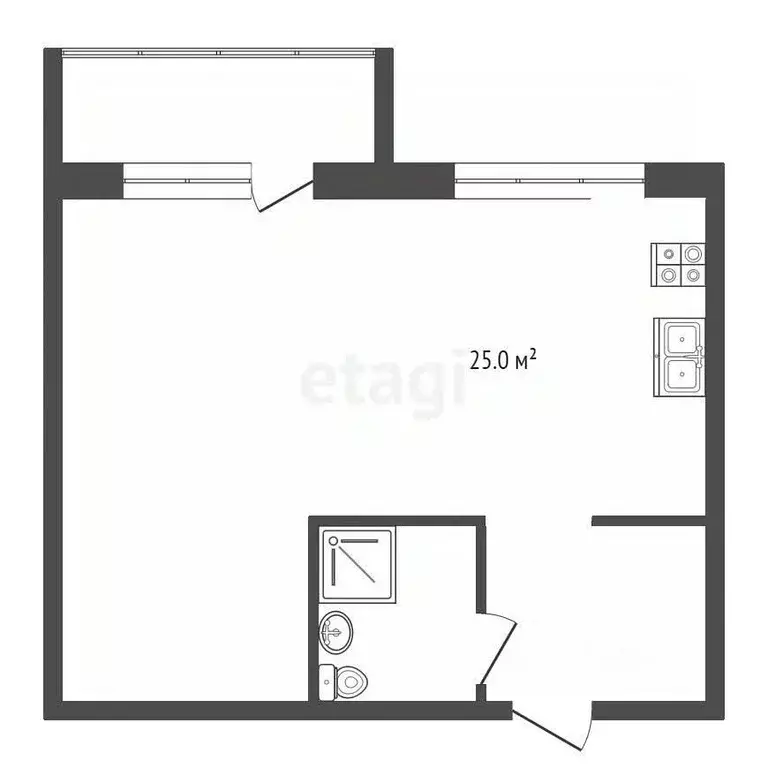 Студия Владимирская область, Муром ул. Каштановая, 26 (39.4 м) - Фото 1