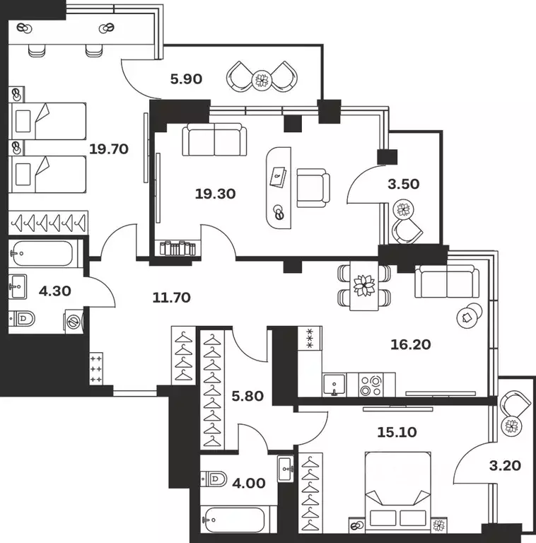 3-к кв. Тульская область, Тула ул. Фридриха Энгельса, 62 (108.7 м) - Фото 1