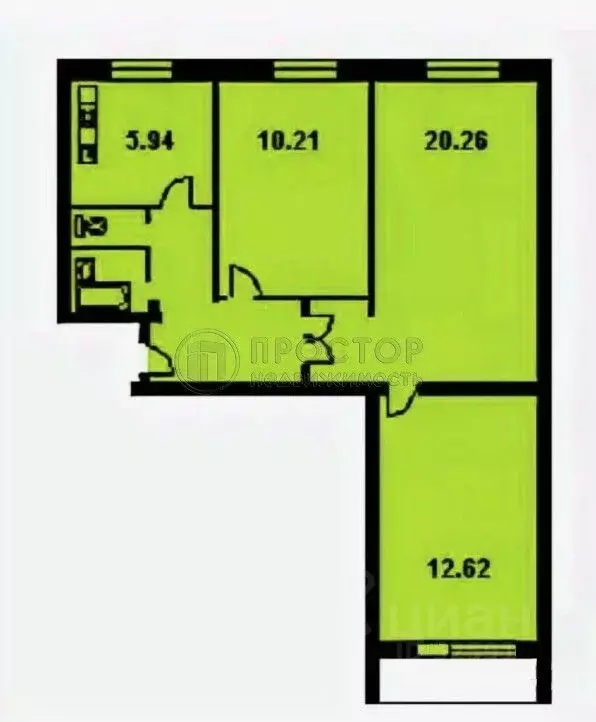 3-к кв. Москва Дмитровское ш., 43К1 (58.0 м) - Фото 2