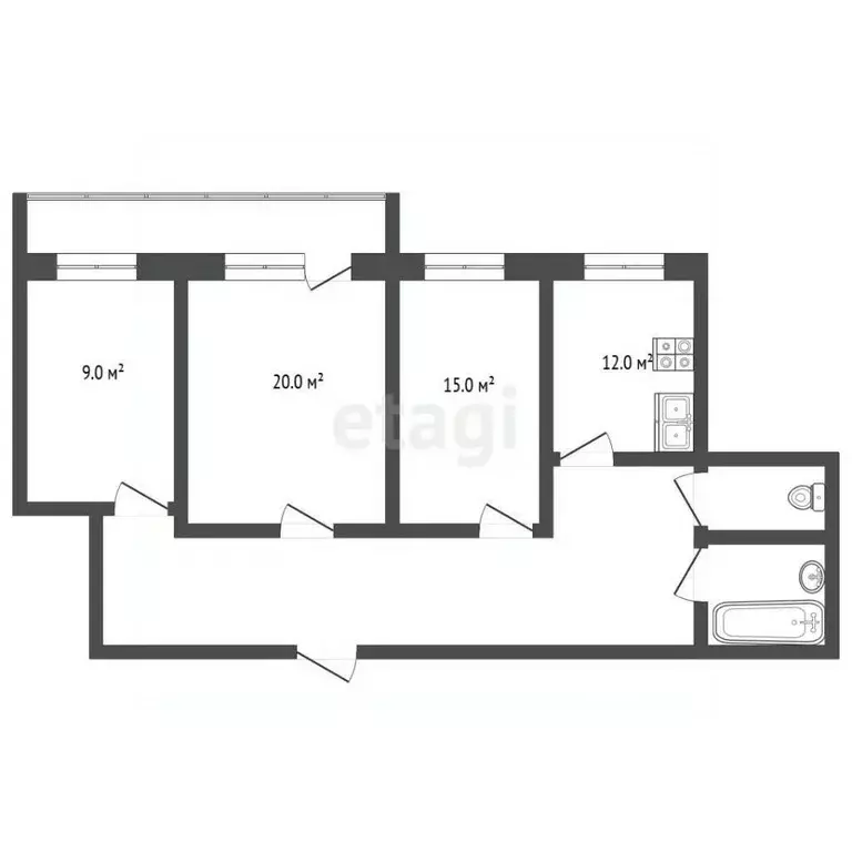 3-к кв. Москва ул. Свободы, 71 (73.0 м) - Фото 2