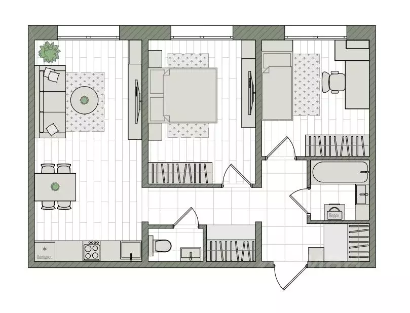 3-к кв. Кировская область, Киров бул. Прибрежный, 6 (59.6 м) - Фото 1