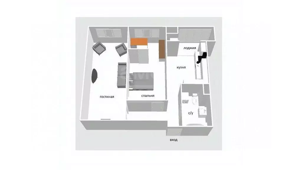 2-к кв. Оренбургская область, Оренбург просп. Гагарина, 2Ж (53.0 м) - Фото 2