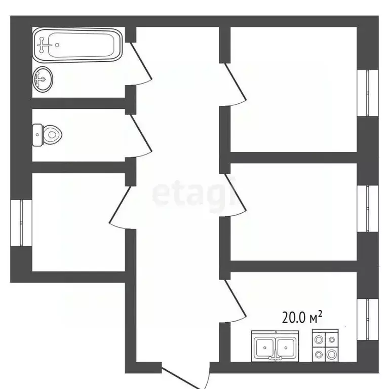 3-к кв. Ростовская область, Ростов-на-Дону Днепровский пер., 116и ... - Фото 1