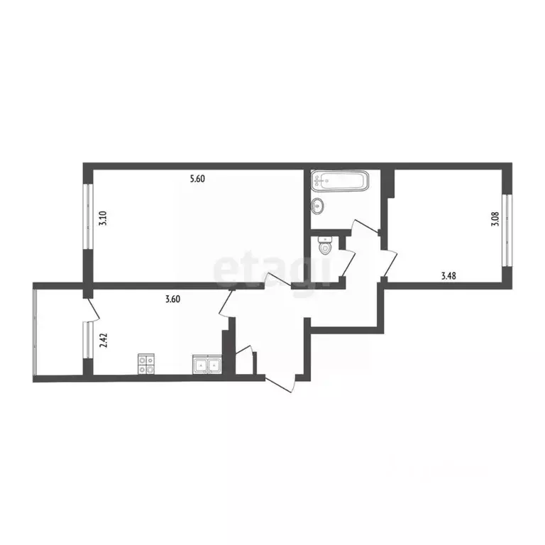 2-к кв. Камчатский край, Петропавловск-Камчатский ул. Фролова, 4/2 ... - Фото 2