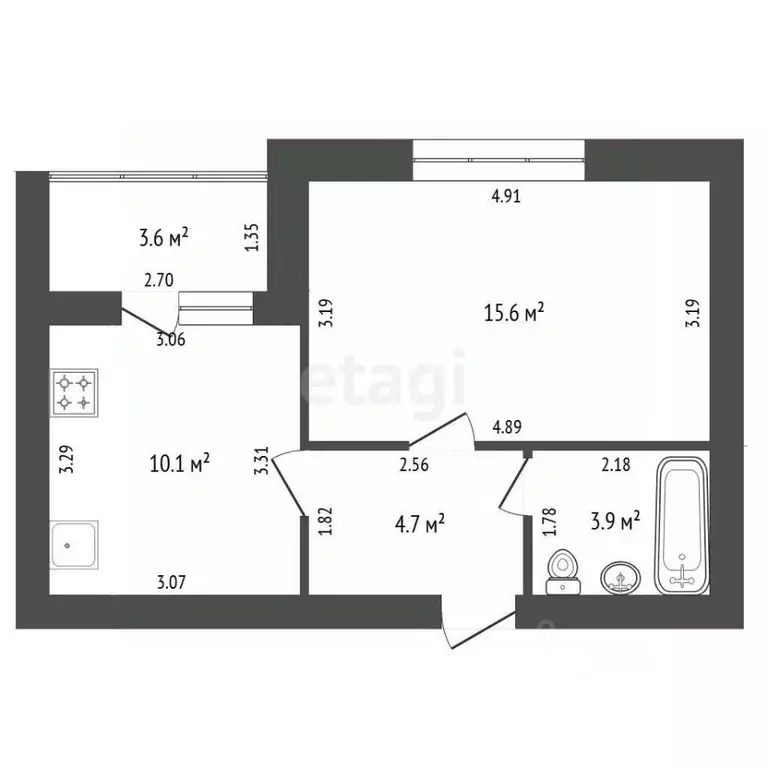 1-к кв. Башкортостан, Стерлитамак Солнечный мкр, ул. Юрматинская, 12 ... - Фото 2