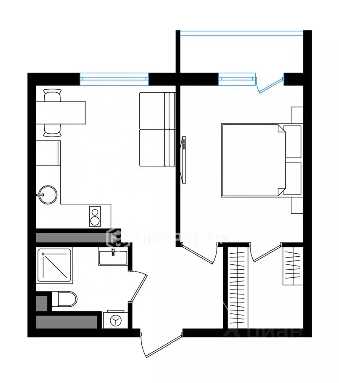 1-к кв. Москва ул. Архитектора Щусева, 2к3 (44.0 м) - Фото 2
