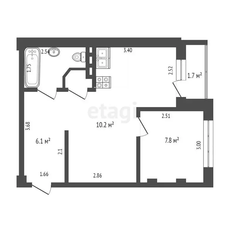 1-комнатная квартира: Туапсе, улица Калараша, 80к4 (36.3 м) - Фото 0