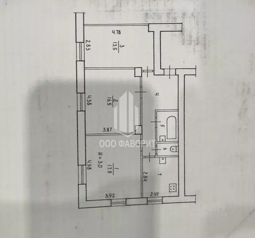 3-к кв. Волгоградская область, Волгоград ул. Борьбы, 17 (68.4 м) - Фото 2