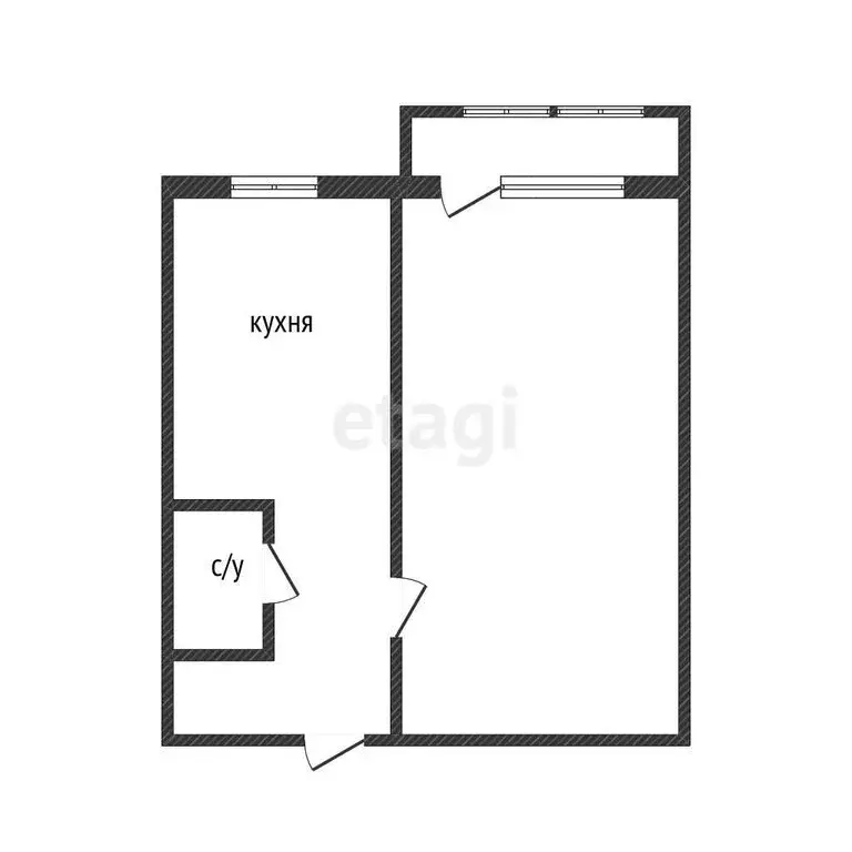 1-комнатная квартира: Курган, улица Кирова, 84 (30 м) - Фото 1