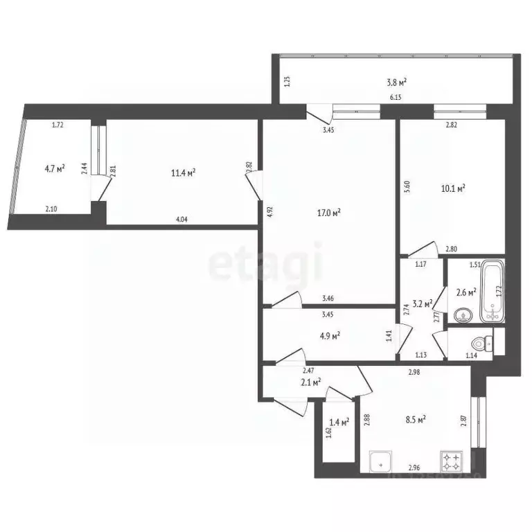 3-к кв. Тамбовская область, Тамбов Полынковская ул., 65 (62.1 м) - Фото 1