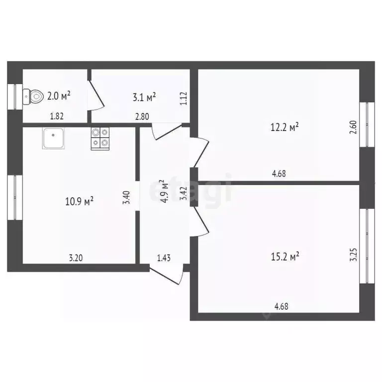 2-к кв. Свердловская область, Тугулымский муниципальный округ, пос. ... - Фото 2
