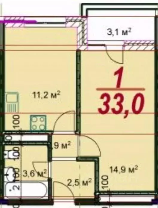 1-к кв. Краснодарский край, Анапа ул. Ленина, 180Ак11 (36.1 м) - Фото 2