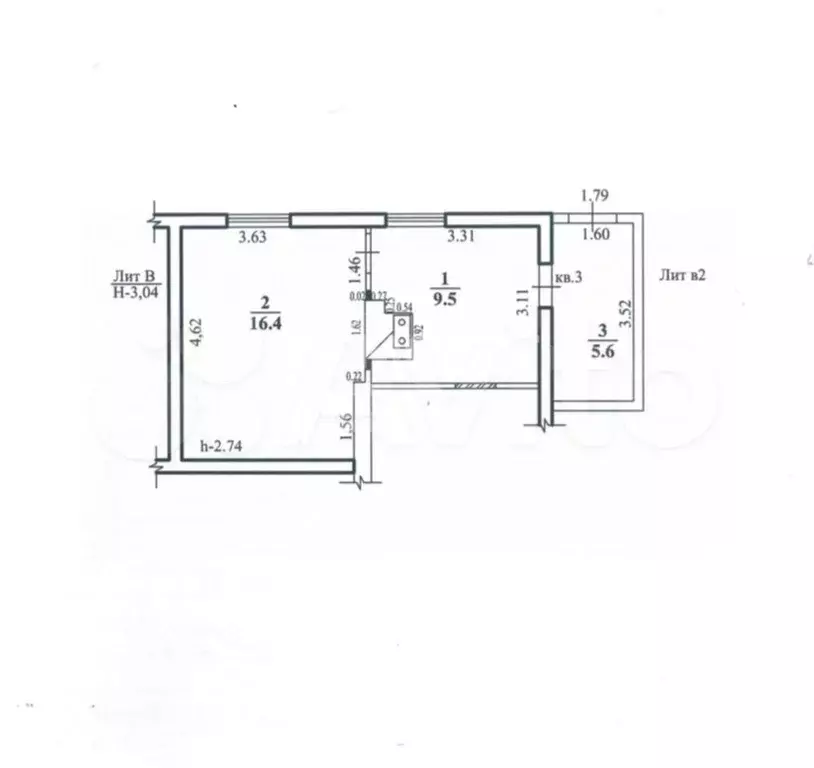 1-к. квартира, 31,5 м, 1/1 эт. - Фото 0