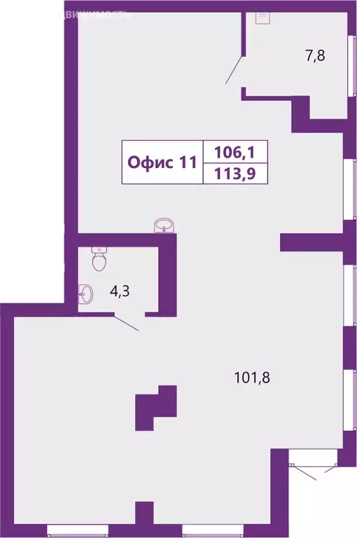 Помещение свободного назначения (114.8 м) - Фото 1