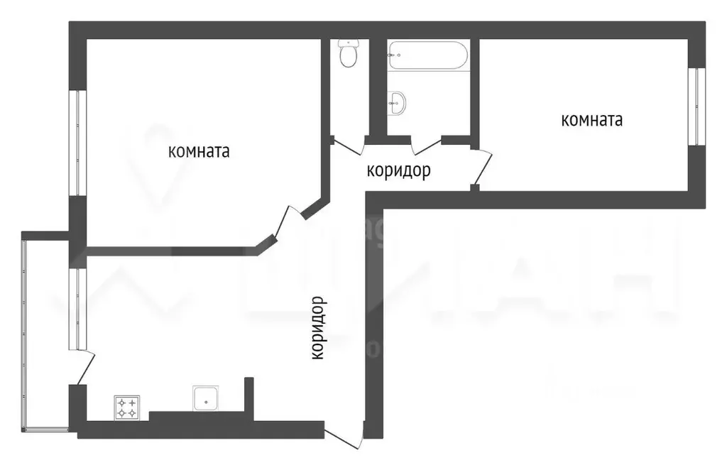 2-к кв. Ханты-Мансийский АО, Сургут просп. Ленина, 73 (57.0 м) - Фото 1