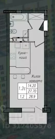 1-к кв. Курская область, Курск ул. Энгельса, 158к1 (37.9 м) - Фото 0