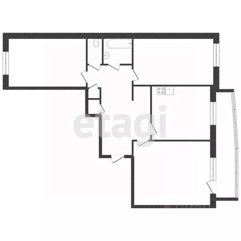 3-к кв. Бурятия, Улан-Удэ Аэропорт мкр, 30 (70.0 м) - Фото 0