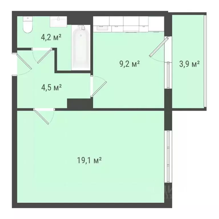 1-к кв. Омская область, Омск Заозерный мкр, ул. Сергея Тюленина, 4 ... - Фото 1
