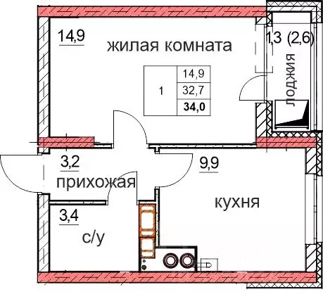 1-к кв. Нижегородская область, Дзержинск Комсомольский мкр,  (32.7 м) - Фото 0