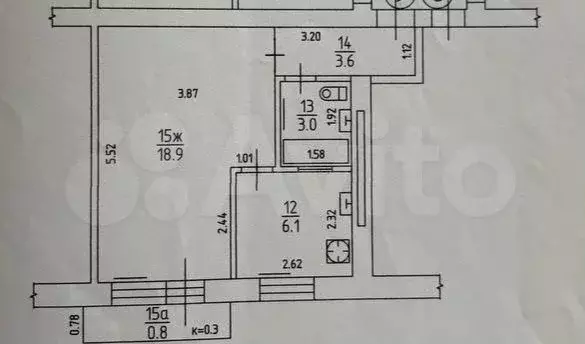 1-к. квартира, 31,6 м, 3/5 эт. - Фото 0