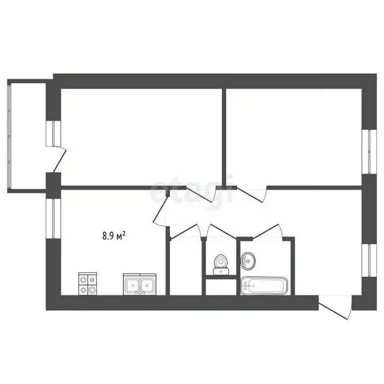 2-к кв. Санкт-Петербург Рыбацкий просп., 35 (49.9 м) - Фото 2