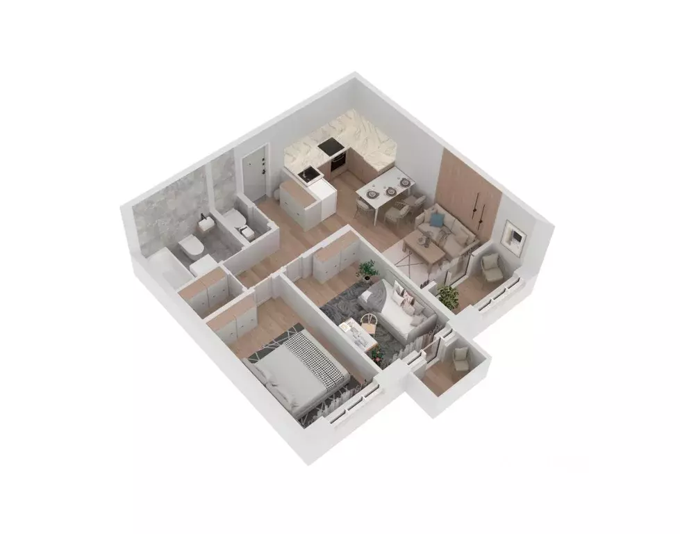 2-к кв. Башкортостан, Уфа Бионика Парк жилой комплекс, 3 (72.9 м) - Фото 2