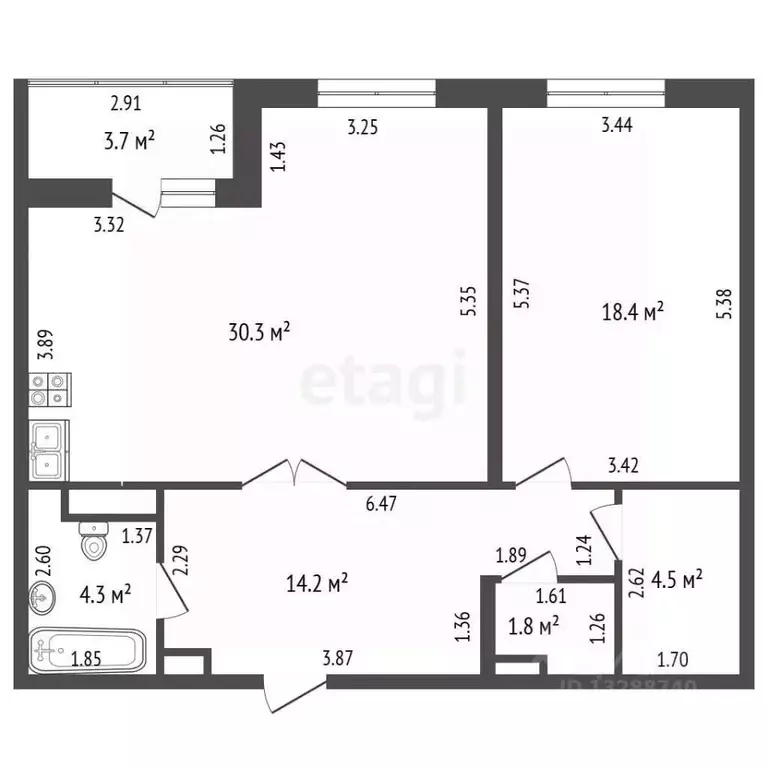 1-к кв. Орловская область, Орел ул. Михалицына, 1 (73.5 м) - Фото 2