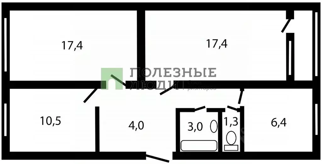 3-к кв. Курганская область, Курган Рабоче-Крестьянская ул., 14 (63.3 ... - Фото 2