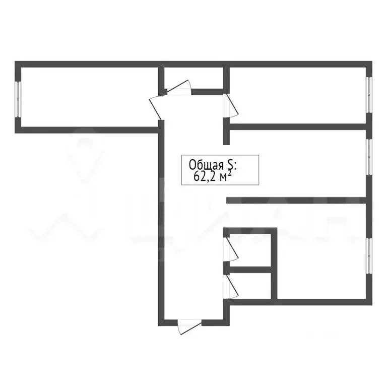 3-к кв. Бурятия, Улан-Удэ ул. Борсоева, 19 (62.9 м) - Фото 1