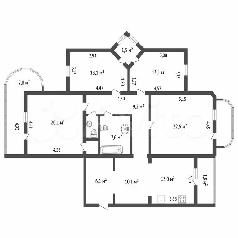 3-к. квартира, 135 м, 5/8 эт. - Фото 0