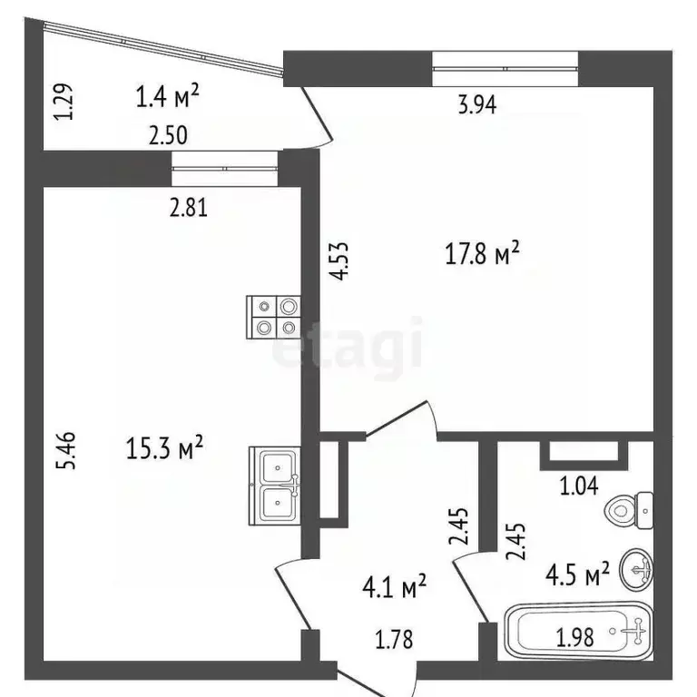 1-к кв. Забайкальский край, Чита ул. Ленина, 151к1 (41.7 м) - Фото 2