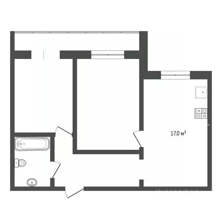 2-к кв. Тюменская область, Тюмень ул. Максима Горького, 10 (51.4 м) - Фото 2