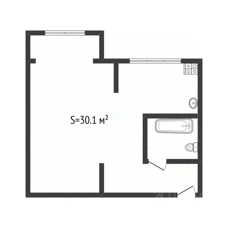 1-к кв. Алтайский край, Бийск ул. Льнокомбинат, 15Б (30.1 м) - Фото 1