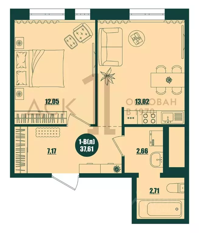 1-к кв. Ханты-Мансийский АО, Сургут 39-й мкр, Крылов жилой комплекс ... - Фото 1