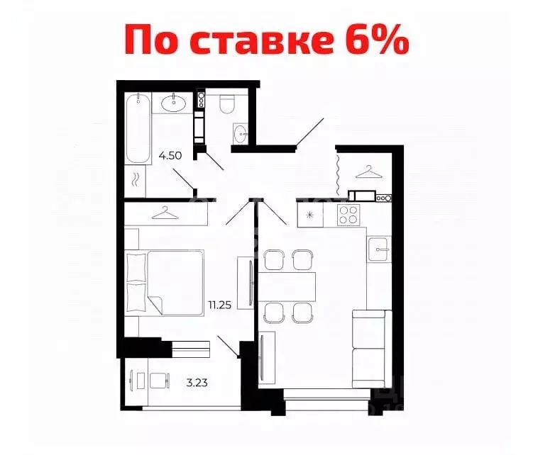 1-к кв. Липецкая область, Липецк Университетский мкр, Архитектор жилой ... - Фото 1