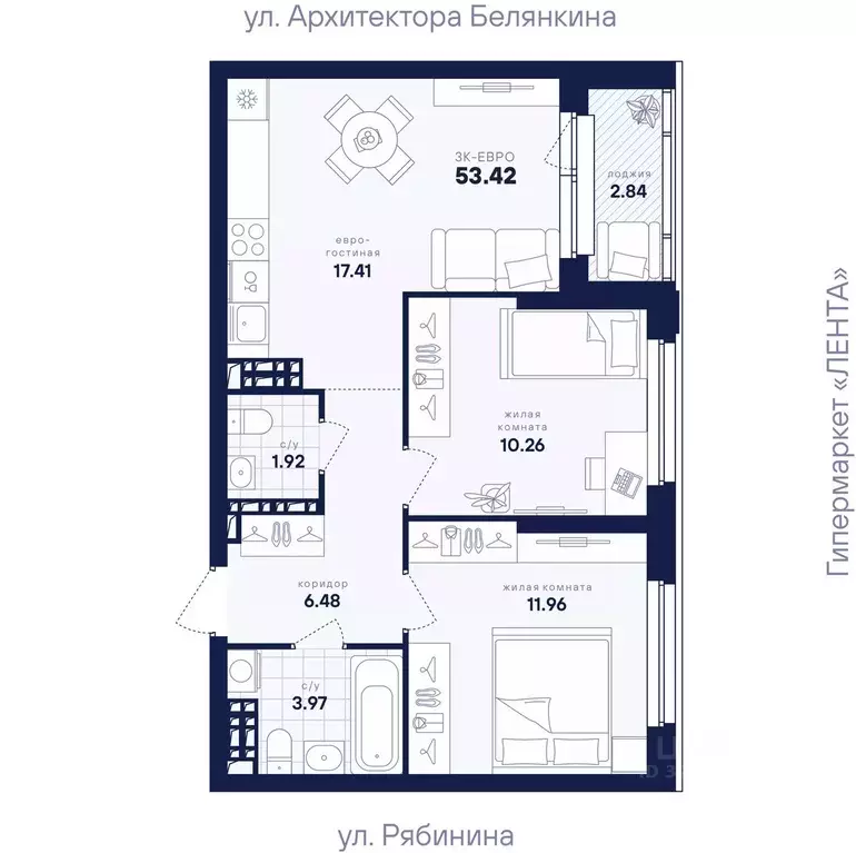 2-к кв. Свердловская область, Екатеринбург Академический мкр, ... - Фото 1