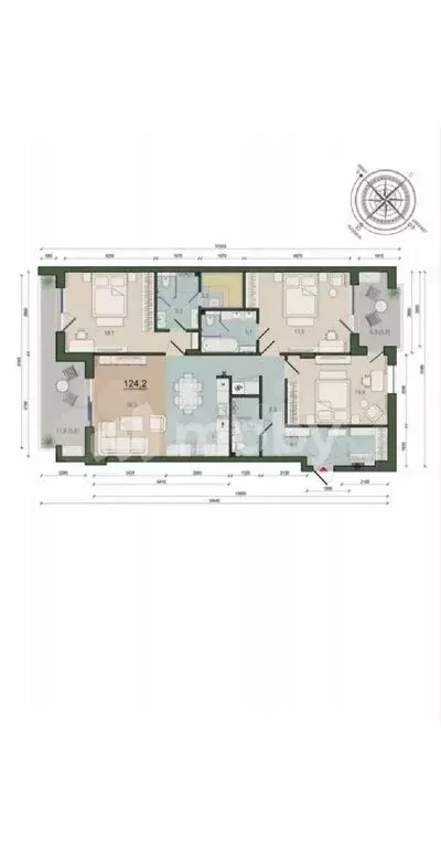 3-комнатная квартира: Калининград, улица Молодой Гвардии, 34 (124.8 м) - Фото 0