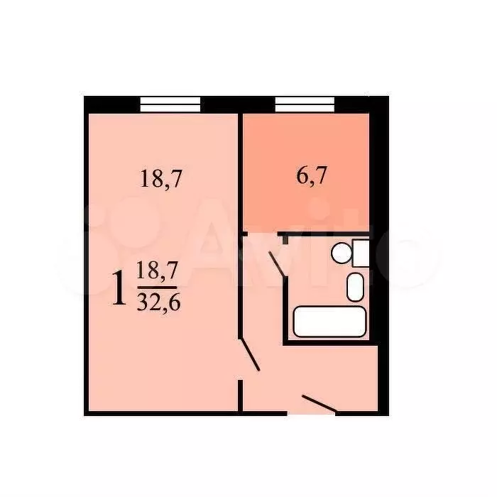 1-к. квартира, 32 м, 4/9 эт. - Фото 0