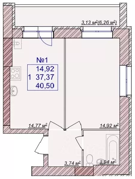 1-к кв. Ярославская область, Ярославский муниципальный округ, пос. ... - Фото 1