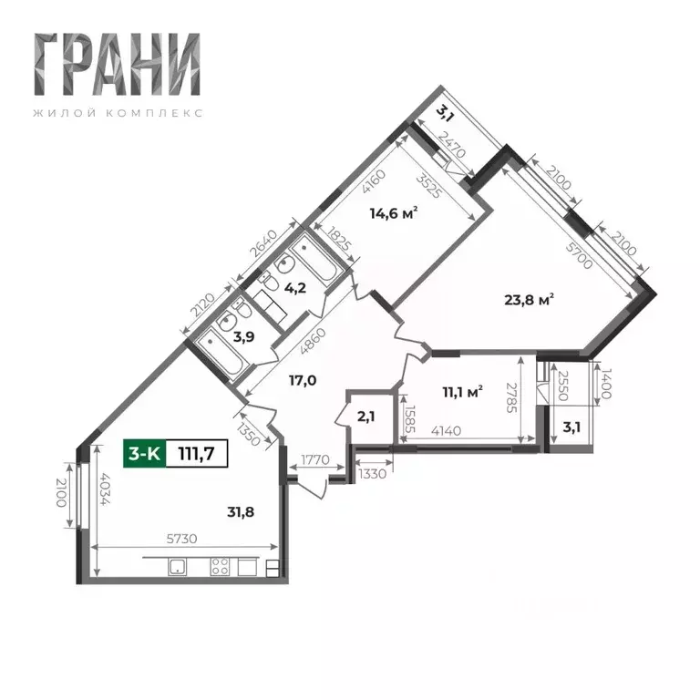 3-к кв. Владимирская область, Ковров Комсомольская ул., 1А (111.7 м) - Фото 0