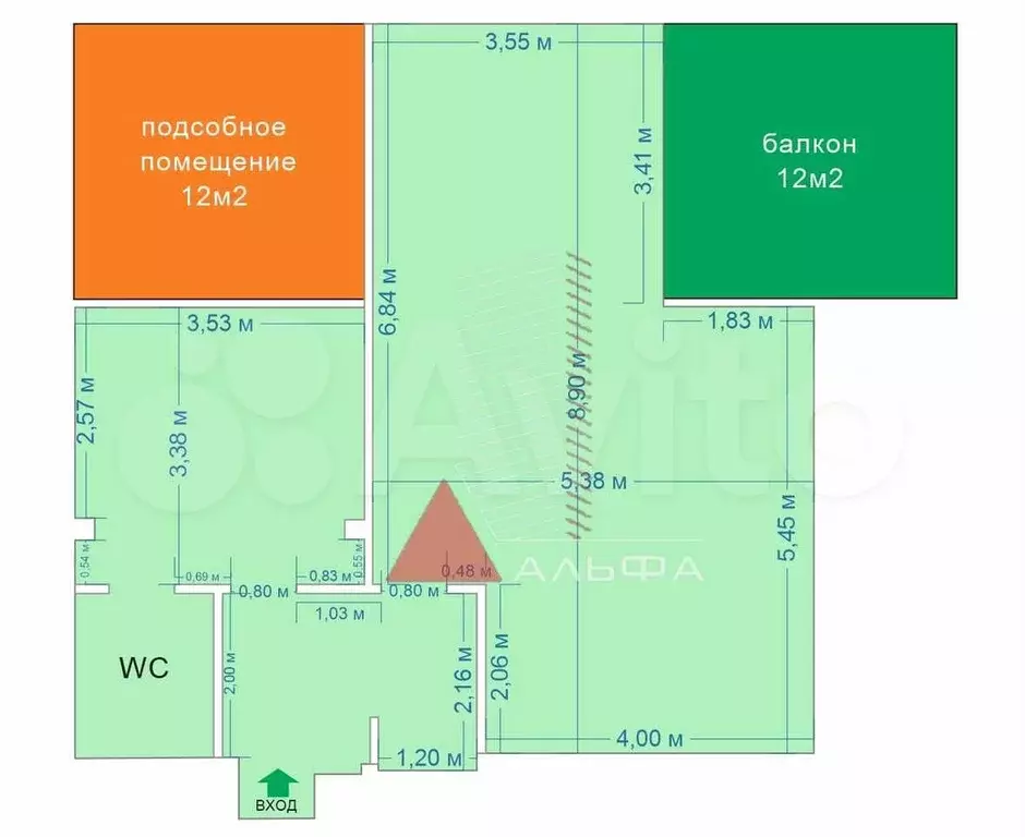 Продам помещение свободного назначения, 74.5 м - Фото 0