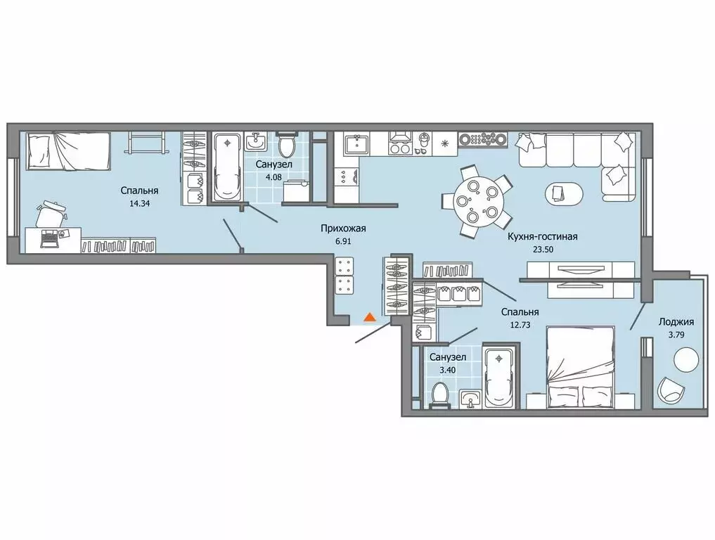 2-комнатная квартира: Ульяновск, микрорайон Юго-Западный, ЖК ... - Фото 0