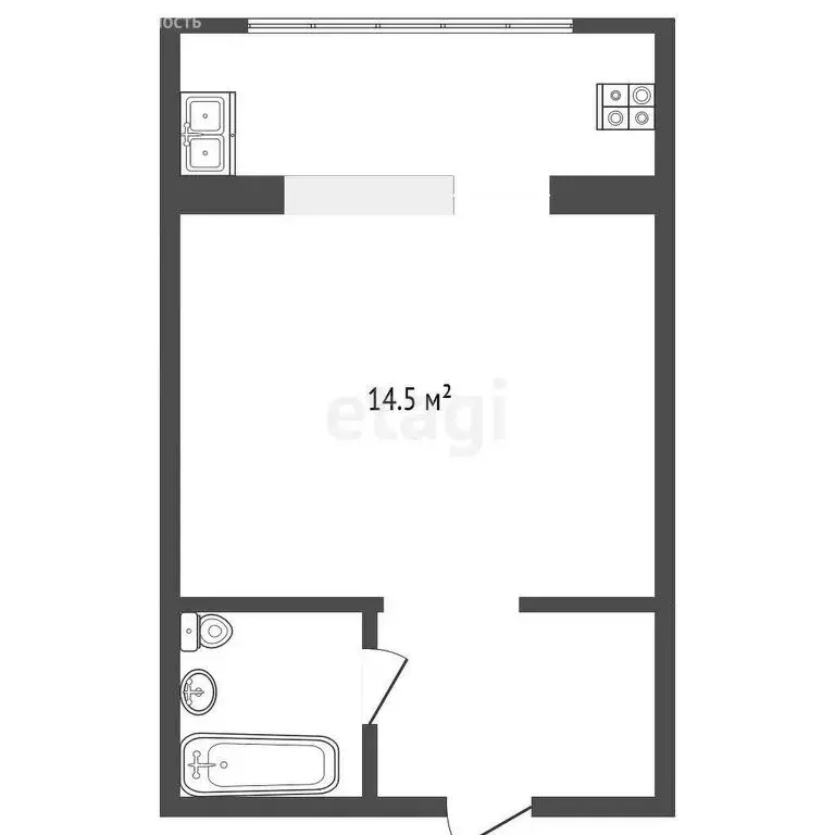 Квартира-студия: Тюмень, улица Бабарынка, 20А (17.4 м) - Фото 1