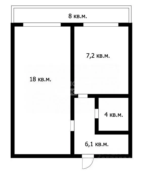 1-к кв. Томская область, Томск ул. Андрея Крячкова, 19 (34.7 м) - Фото 2